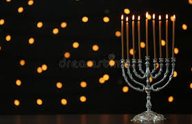 Hanukkah Menorah With Candles On Table Against Blurred Lights Ad Candles Menorah Hanukkah Lights Blurred Ad Hanukkah Menorah Menorah Hanukkah