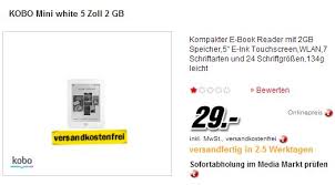 Kobo Mini Fur 29 Euro Bei Media Markt Update Lesen Net
