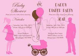 Baby Shower And Diaper Party Invitation Pink Diaper Baby Shower Invitations Diaper Party Invitations Baby Shower Invitations