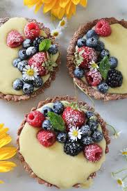 Mixed Berry Vanilla Bean Cream Tarts Paleomg Recipe Desserts Food Tart Recipes