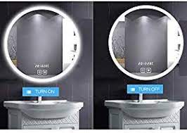 Specchio Rotondo Per Bagno Con Luce Calda E Fredda Interruttore Tattile Con Luce Per Led Con Sbiadito Orologio Display Per Temper Specchi Rotondi Specchi Led
