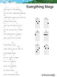 Everything Stays Ukulele Cancoes Com Ukulele Acordes Do Ukulele Ukulele