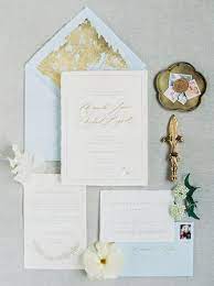 Antique Gold And Blue Wedding Stationery New Orleans Written Word Calligraphy And Design Wedding Stationery Blue Wedding Stationery Light Blue Wedding Invitations