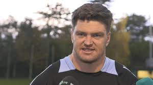 Scott Barrett speaks to media at All Blacks captain's run