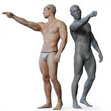 This is a high quality realistic male body character.the character has anatomically correct athletic body and has very detailed topology. Male 02 Anatomy Reference Pose 013