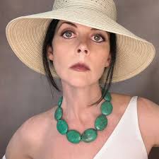 Collar verde Kelly, collar verde grueso, collar grande de piedras preciosas  verdes, collar de piedras preciosas ovaladas verdes, collar grande de  cuentas verdes de 40 mm