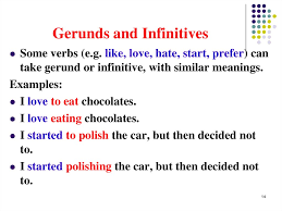 In contrast to the meanings of those individual words, the words will convey different meanings. Gerund And Infinitive Online Presentation