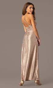 With its hourglass silhouette and flirty sweetheart neckline, this dress looks fab when paired with a high ponytail to show off that neckline!featuresstrapless fitted waistcolumn. Rose Gold Metallic Long Wedding Guest Dress Promgirl