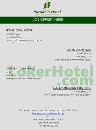 Perkiraan gaji di atas saya paparkan berdasarkan pengalaman pribadi saat melamar kerja. Purnama Hotel Batu Malang Loker Lowongan Kerja Hotel