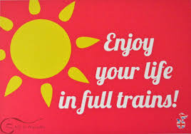 Postkarte Enjoy Your Life In Full Trains Denglisch Spruche Spruche In Englisch Denglisch