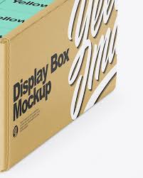 Download Kraft Display Box Kraft Boxes Mockup In Box Mockups On Yellow Images Object Mockups