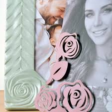 Cornice portafoto con rose grande, verde salvia