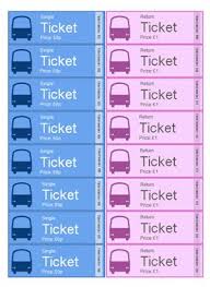 Bus Role Play Tickets Preschool Travel Bus Tickets Transportation Theme