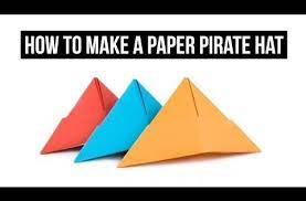 How To Make A Paper Pirate Hat Easy Youtube Pirate Hats Paper Hat Diy Pirate Hats For Kids