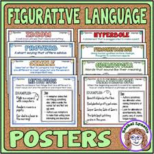 figurative language posters mini anchor charts for word walls reference