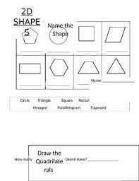 2d Shape Worksheet For Second Grade Shapes Worksheets Shape Worksheets For Preschool First Grade Math Worksheets