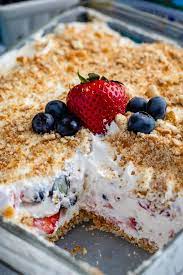 No Bake Berry Dessert Lush Crazy For Crust Easy Summer Desserts Berry Dessert Easy Summer Dessert Recipes