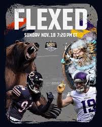 Bears Back In Primetime Img Credit Chicagobears Bears Vs Vikings Is On At 7 20pm Grab Half Off Hamburgers Chee Dj Sport Bears Football Bears Game