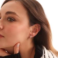 Hinged Earrings, Small Huggie Hoop Earrings, Helix Hoop, Conch Earring  Hoop, Gold Hoop Earrings, Bridesmaid Gifts, Anniversary Gift