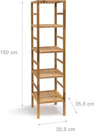 relaxdays badkamerrek walnoot geolied 5 etages houten rek opbergrek houten rek opbergrek thuisdecoratie