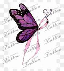 Tattoo with butterflies and other extended designs have become very common among girls these days. Ribbon Butterfly Cliparts Butterfly Breast Cancer Tattoo Designs Free Transparent Png Clipart Images Download
