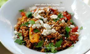 The Enchanted Cook: Whole Wheat Pearl Couscous With Roasted Sweet Peppers  And Tomatoes