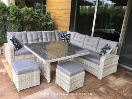 Rattan Kose Takimi Mobilya Bambu Bahce Bambu
