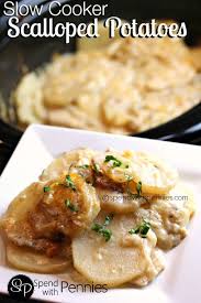 Slow Cooker Cheesy Scalloped Potatoes Spend With Pennies Crockpot Recipes Slow Cooker Scalloped Potatoes Cheesy Recipes