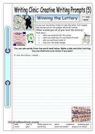 Writing Clinic Creative Writing Prompts 5 Winning The Lottery Creative Writing Prompts Creative Writing Worksheets Creative Writing
