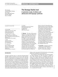 Pdf The Strange Stories Test A Replication Study Of Children And Adolescents With Asperger Syndrome