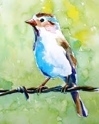Easy Birds On A Wire Painting Original Painting Of A Little Bird On A Wire By Christydekoning 100 00 Beachy Art Nature Prints Art