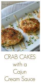 Crab Cakes With Cajun Cream Sauce Recipe Crab Cakes Crab Cake Recipes Seafood Recipes