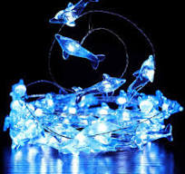 Decorman Dolphin Decorative String Lights, 14ft 40 LED 8 Modes Cool White  Weatherproof Battery Operated Ocean Theme Lights for Bedrooms Parties ...