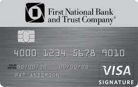 The bank has as secured credit cards as unsecured credit cards with visa, mastercard or american express logo in their make sure you take all the credit card rates and fees into account when comparing them. Credit Cards First National Bank And Trust