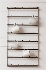 Wrought iron cup rack measures 16 inch with a powder. Wall Mounted Mug Rack Antique Style French Bottle Drying Rack And Mug Tree Vintage French Bottle Drying Rack Co Mug Wall Rack Antique Kitchen Rustic Kitchen