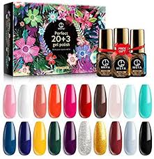 Amazon Com Mefa Gel Nail Polish Set 23 Pcs Gifts Box Soak Off Uv Led Color Gel Varnish With No Wip Gel Nail Polish Set Nail Polish Kits Best Gel Nail Polish