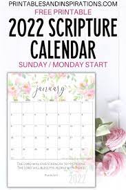 2022 Bible Verse Calendar Free Printable - Printables And Inspirations