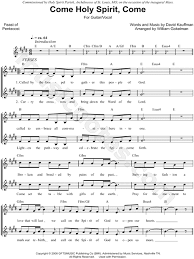 D a come holy spirit i need you a7 d come holy spirit i pray d7 g come in your strength and your power d a d come in your own special way. David Kauffman Come Holy Spirit Come Sheet Music Leadsheet In E Major Download Print Sku Mn0146810