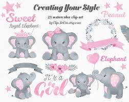 Baby Girl Pink Elephant Clipart Set Elephant Images Elephant Clip Art Pink Elephants Baby Shower