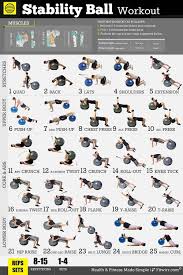 Fitwirr Men S Exercise Ball Workout Poster 18 X 24 Total Body Home Workouts Poster For Men A Comp Ball Exercises Stability Ball Exercises Total Body Workout