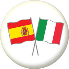 Page includes animated spanish flag on a pole, rectangular flags, round button flags, wavy, hearts flags and flag animations. Spain And Italy Friendship Flag 25mm Pin Button Badge