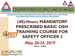 Safety and health officer examination workshop. Basic Occupational Safety Health Bosh Course