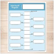 Printable Debt Payoff Progress Bar Blue Chart For Paying