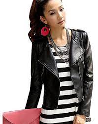 Robot Check Black Leather Jacket Outfit Coats For Women Coats Jackets Women
