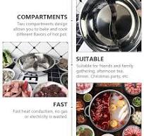 Pot Hot Shabu Divider Stainless Steel Cooking Cooker Induction Hotpot  Divided Kitchen Cookware Flavor Pan Two Chinese Soup Dual - AliExpress 15