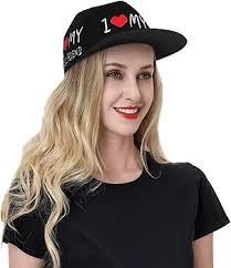 Amazon.com: I Love My Girlfriend Flat Bill Brim Hats for Men, Black  Adjustable Hip Hop Baseball Cap Unisex Trucker Dad Hat : ביגוד, נעליים  ותכשיטים