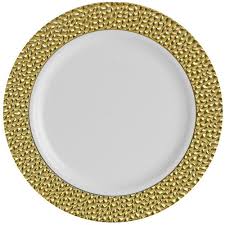 Black And Gold Plastic Plates New 10 25 White Gold Hammered Plastic Plates Plastic Plates Wedding Plastic Plates Plates
