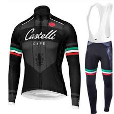 2019 Castelli Cycling Jersey And White Long Bib Pants Set 1