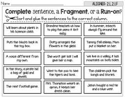 Complete Fragment Run On Sentence Sort Set 2 Run On Sentences Sentences Sentence Fragments