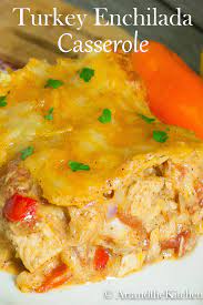 Turkey Enchilada Casserole Is A Great Recipe For Using Up Leftover Turkey All The Flavorful S In 2020 Turkey Enchilada Casserole Turkey Enchiladas Enchilada Casserole